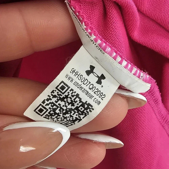 Under Armour Loose Heatgear Magenta High Neck Athletic Sports Top Size SM - Picture 4 of 5